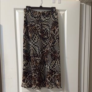 Stylish Brown Patterned Women's Skirt